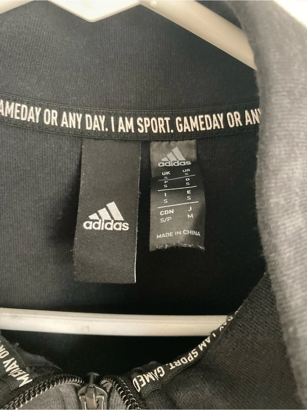 adidas Black Quarter-Zip Sweater with White Stripes